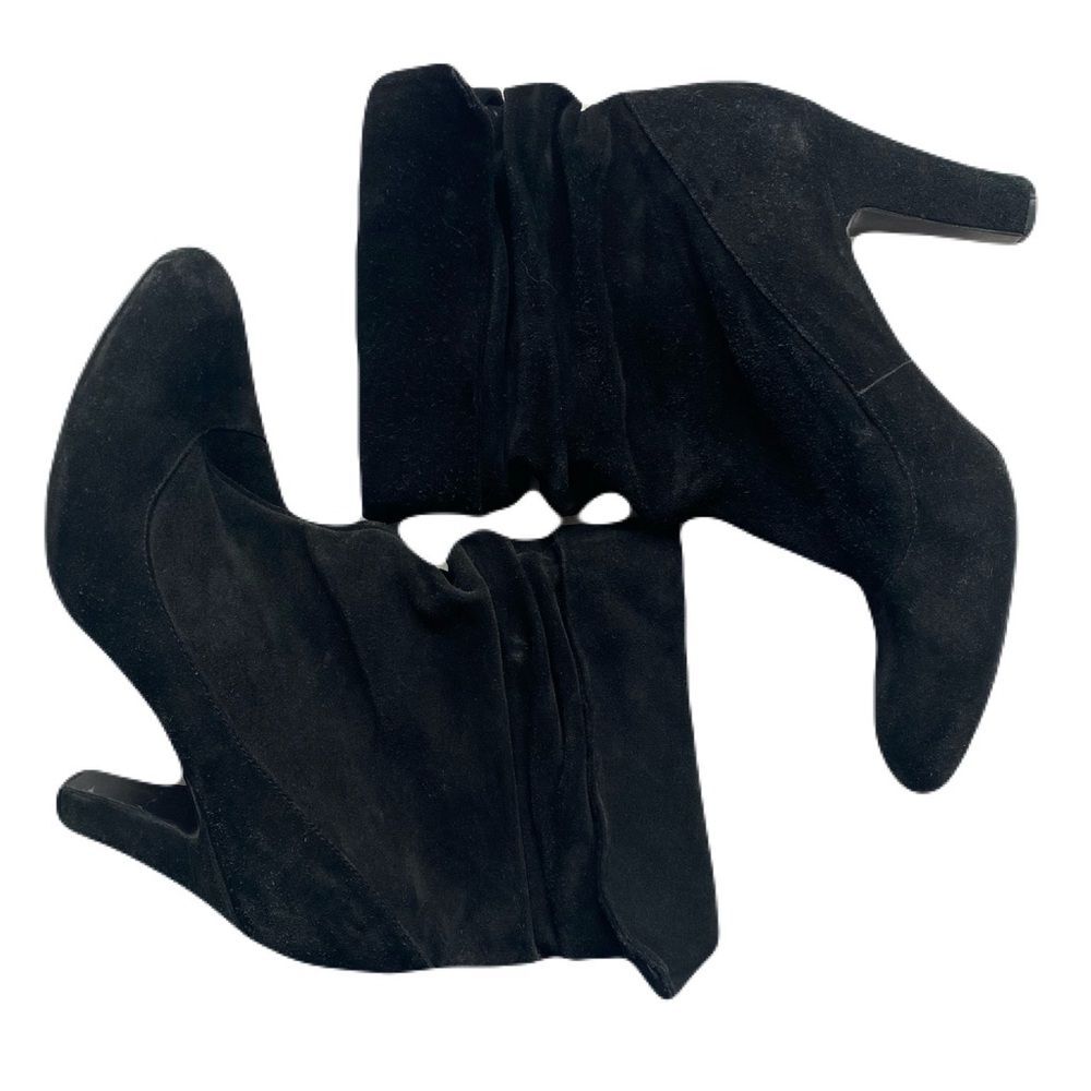 Nine West Suede Black Ruched Booties size 9